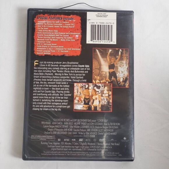 Coyote Ugly DVD Piper Perabo Maria Bello Tyra Banks Jerry Bruckheimer Production - Picture 3 of 3